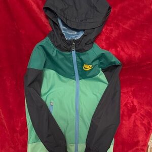 Nike Green and Navy Blue Hooded Jacket